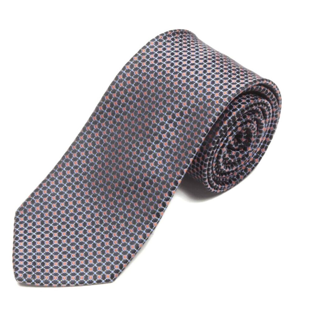 BRUNO MARCHESI Navy Blue Pink Dot Suave Men's Silk Neck Tie